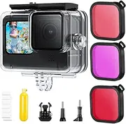 K&F Concept Waterproof Case with Dive Filters Compatible with GoPro Hero 12/11/10/9 Black, Protective Underwater Dive Housing Case Accessories Kit Bundle