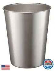 Monarch Abode Handcrafted Metal Durable Wastebasket Trash Can for Home Office