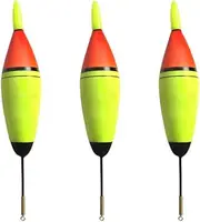 Fishing Bobbers, EVA Foam Night Fishing Float Luminous Glowing Bobbers for Pike Perch Carp Bass, 3 Pack, Red LED, 10g