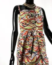 Missoni New Dress Evening Coctail Multicolour waves cotton Size 38 New with Tags