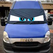 Iveco Black Out Blind Window Screen Cover Camping Camper Van Curtains Eyes Blue