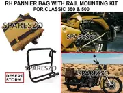 "RH PANNIER BAG DESERT STORM WITH MOUNT" Fit FOR ROYAL ENFIELD CLASSIC 350 & 500 (for: Royal Enfield)