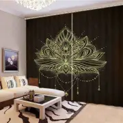 Great Noble Lotus Design 3D Blockout Photo Print Curtain Fabric Curtains Window