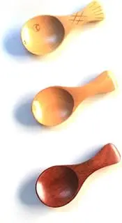 OKUMEYR 3pcs Mini Wooden Spoon for Boys and Girls Toddler Cutlery Set with Cutlery Spoons