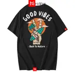 TREND HI-T 恤 DISTRO GOOD VIBES BACK TO NATURE COTTON COMBED