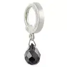 Silver TummyToys belly sleeper ring with dangling teardrop stone clicker