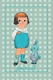 Retro Vintage Style Kewpie Doll & her Bunny Rabbit 6x9 journal notebook or diary for writing: 100 lined pages on white paper; good for home, school or office supplies