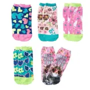 Pink Cookie Big Girl's Best Selfie Ever No show Socks 5 Pair NWT