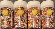 4 Pack Wilton Sprinkles Rainbow Nonpareils - 3 OZ Each Bottle Wilton W Cookies