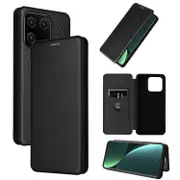 For Xiaomi 13 Carbon Fiber Texture Flip Leather Phone Case Black