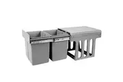 Cefito Pull Out Bin Kitchen Double Basket 2X15L Grey