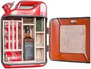 Portable Whiskey Bar Cabinet, 20L Oil Barrel Wine Cooler for Wine Lovers, Christmas Personalized Small Bar, Custom Original Man Dad Husband Boyfriend Boss(Red)