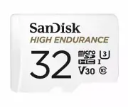 SanDisk 32GB High Endurance microSDHC Card SQQNR 2,500 Hrs UHS-I C10 U3 V30 10