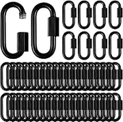 100 Pack 2.3" Chain Quick Links - Anti-Rust Heavy Duty Carabiner Connector, 900lbs Load Capacity, Galvanized Chain Locking Carabiners Hooks for Outdoor, Camping, Swing, Hiking