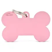 My Family Basic Bone Pet Tag Pink Extra Large | For Dogs/Cats