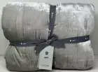 west elm Lush Velvet Tack Stitch FULL / QUEEN Quilt ~ Pearl Gray