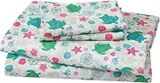 Elite Home Products Soft Hotel Coastal Microfiber Printed Sheet Set