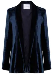 Galvan Julianne Velvet Blazer - Dark Blue - 42 (UK14 / L) 42 (UK14 / L)