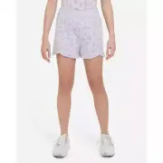 Nike Dri-FIT Breezy Big Kids Girls High-Waisted Training Shorts Lilac Burnout L
