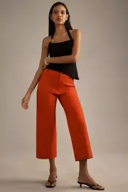 NWT The Colette Cropped Wide-Leg Pants by Maeve: Ponte Edition 33