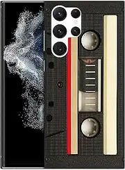 [GlamCase] for Samsung Galaxy S22 Ultra 5G, Samsung Galaxy S22 Ultra 5G Case - Vintage Cassette Printed Slim & Sleek Cute Plastic Protective Designer Back Phone Case/Cover for Galaxy S22 Ultra 5G