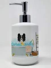 Black and White Papillon Ceramic Soap Dispenser Hand Soap Dispenser Pump