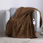 Dreamaker Coral Fleece Heated Throw Blanket Latte 130x160cm