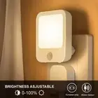 Motion Sensor Night Light UK EU Plug Sleeping Lamp For Bedside Table Bedroom