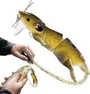 Bass Lures | Realistic Multi-Joint Artificial Fishing Lure | Fish Tackle for Snake Deepwater Offshore Octopuses Expeditions Traveling Novice Family Boat Saltwater