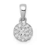 14k White Gold 1/4 Ct. Lab Grown Diamond VS/SI+ G+ Circle Cluster Pendant