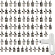 [OSLEN] Running Spikes 80pcs 1/4 Inch Cross Country Spikes Stainless Steel Track Spikes with Spike Wrench Replacement Spikes for Field Sprint Sports Short Running Track Shoes