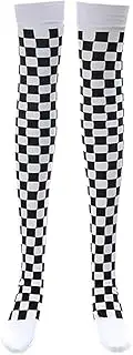[EROSPA] Harlequin Stockings - Checked Checkerboard Pattern - Women - Halloween Carnival Fancy Dress - One Size, White, One size