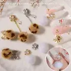 Nail Ornament 3D Effect Ball Chain Nail Art Rhinestone Press On Decoration Mini