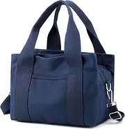 [DOURR] Multi Compartment Top-handle Handbags Canvas Crossbogy Bags for Women Small Totes Purse