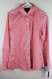 Foxcroft Fitted Button Nordstrom Coral Rose Ladies Size 8 compare at $74