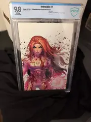 INVINCIBLE #2 CBCS 9.8 Tyler Kirkham Battle Damage Exclusive Virgin Atom Eve