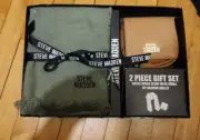 NEW STEVE MADDEN Green Fringe Scarf & Small Wallet/wristlet Gift Set In Box