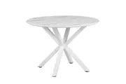 Raimon Furniture Nevya Wooden Laminated Round Kitchen Dining Table Marble Effect 110cm White Marble