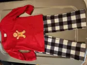 Kids Gingerbreadman Plaid Christmas PJs Brand New Sz 2Y