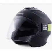 Hacker BTR Matt Black Yellow Jet Helmet
