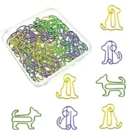 Cute Colored Paper Clips Decorative Paperclips, Dog Shaped Animal Multicolor