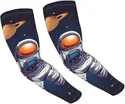 [FHEDVBN] Space Astronaut Arm Sleeves Compression Arm Covers for Men Women Outdoor Sun Sleeves Cooling Sports Sleeve, Black