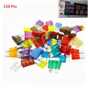 2-35Amp 110pc Mixed Car Off-Road Motorcycles Mini Low Profile Blade Fuse BOX Kit