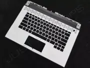 New Dell Alienware M15 R2 White Shroud Palmrest Frame for Czech CZE Keyboard