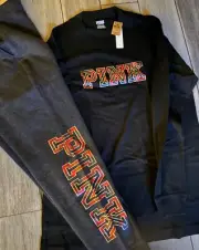Victoria's Secret Pink Bling Red Plaid Campus Tee + Joggers Set Black /gray S ❤️