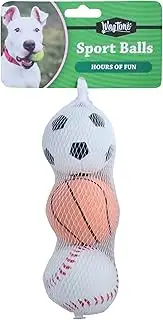 WagTime Sport Balls 3pk - Durable, High-Bounce Dog Toys for Active Play - Ideal for Fetch & Training - Safe, Non-Toxic Materials - Ideal for Small to Large Breeds - Vibrant Colours