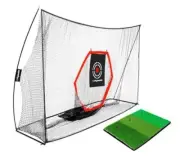 10x7 ft Golf Practice Hitting Net with Golf Mat, Heavy Duty Golf Nets with