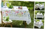 Rectangle Summer Tablecloth Printed Flower Vintage Summer Floral Table Cloths