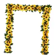 3 Pack Artificial Sunflower Garland Silk Sunflower Vine Artificial Flowers