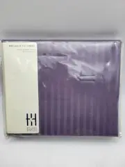 VTG Hillard & Hanson Queen Flat Sheet Cotton Jacquard Sateen, 220TC Purple NEW